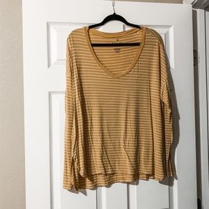 AE, Mustard striped long sleeve, Size L